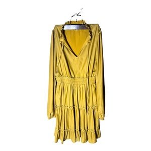 Pinch Mustard Yellow Ruffle Midi Dress | M